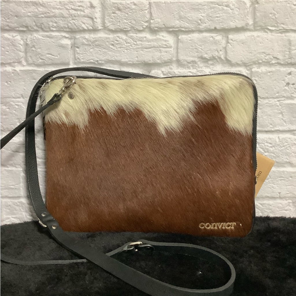 Convict Grace Soft Cross Body Bown Cowhide Bag. Nwt